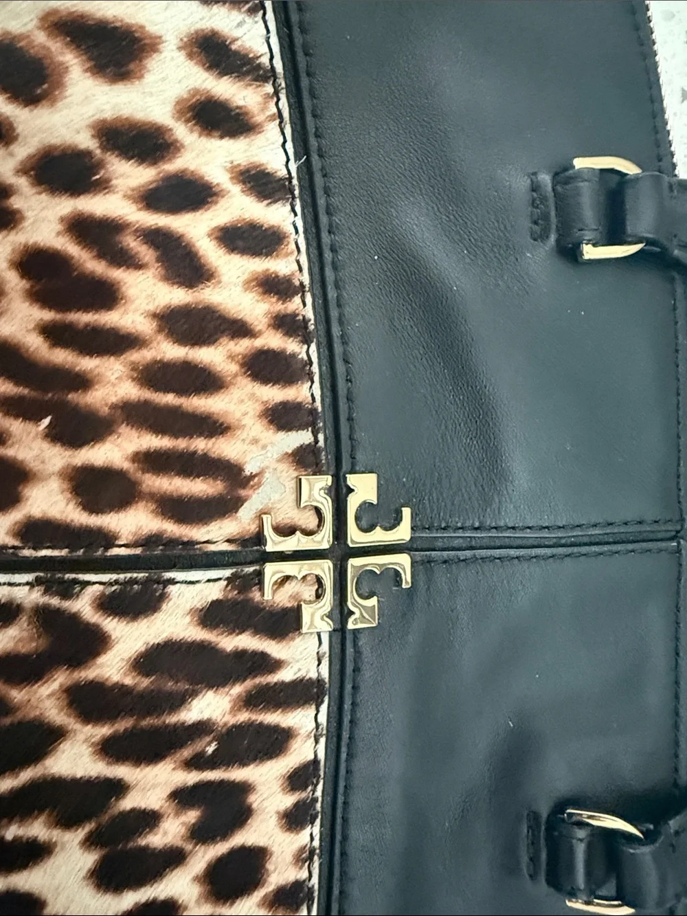 Tory Burch Authentic Ivy Leopard Print Calf Hair Slouchy Tote Bag with COA
